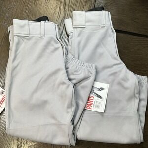 Lot of‎ 2 NWT Franklin Knicker Style Baseball Softball Deluxe Pants Gray Youth L